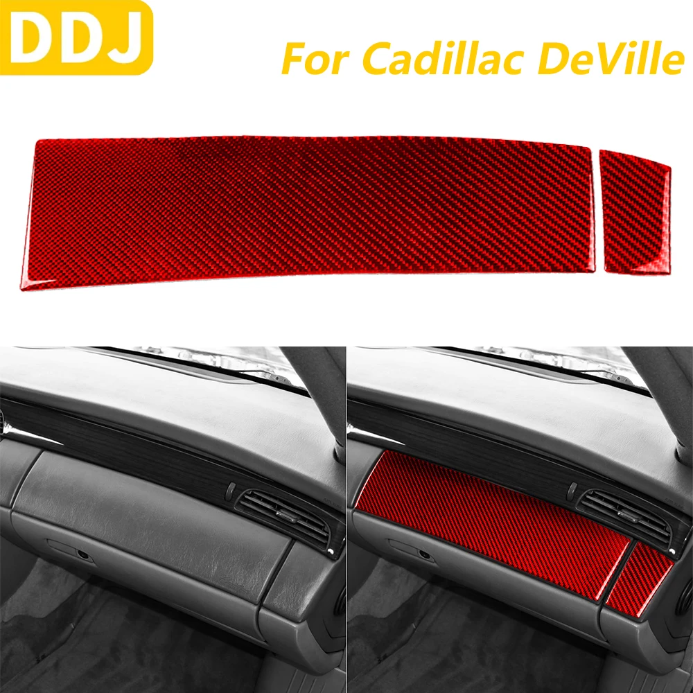 

Для Cadillac DeVille 2000-2005 красное углеродное волокно второго пилота панель приборной панели крышка инструмента декоративные автомобильные аксессуары наклейка