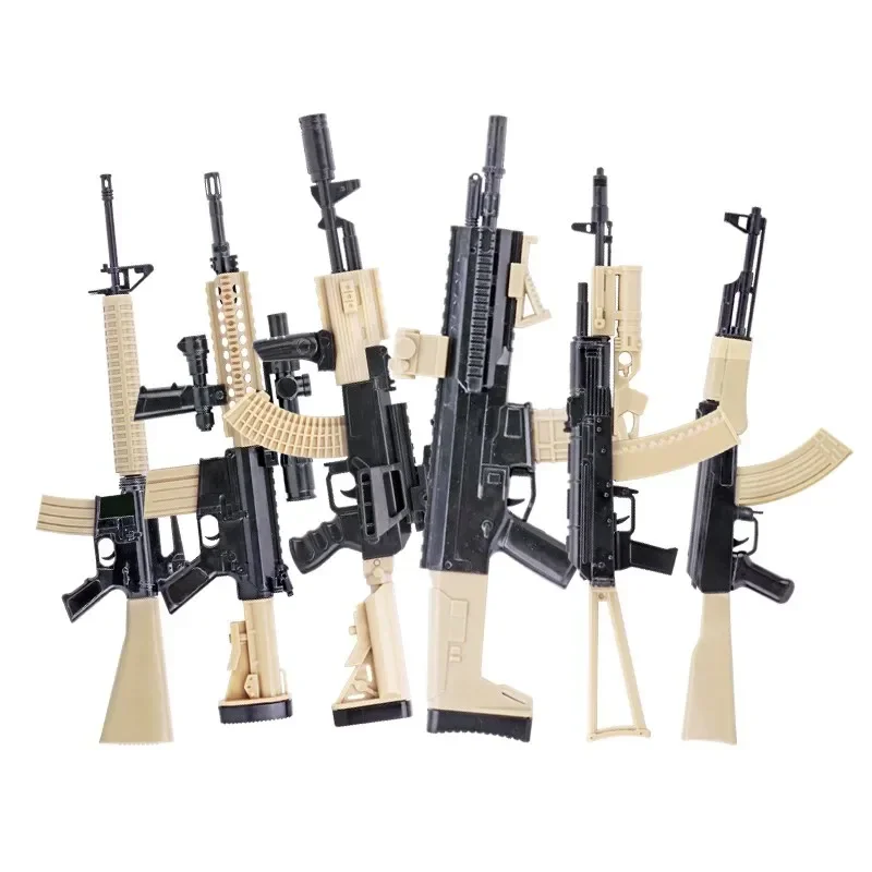 1/6 98K  AK47 M4 M416 AKM AK74 Color Version Assemble Gun For 12