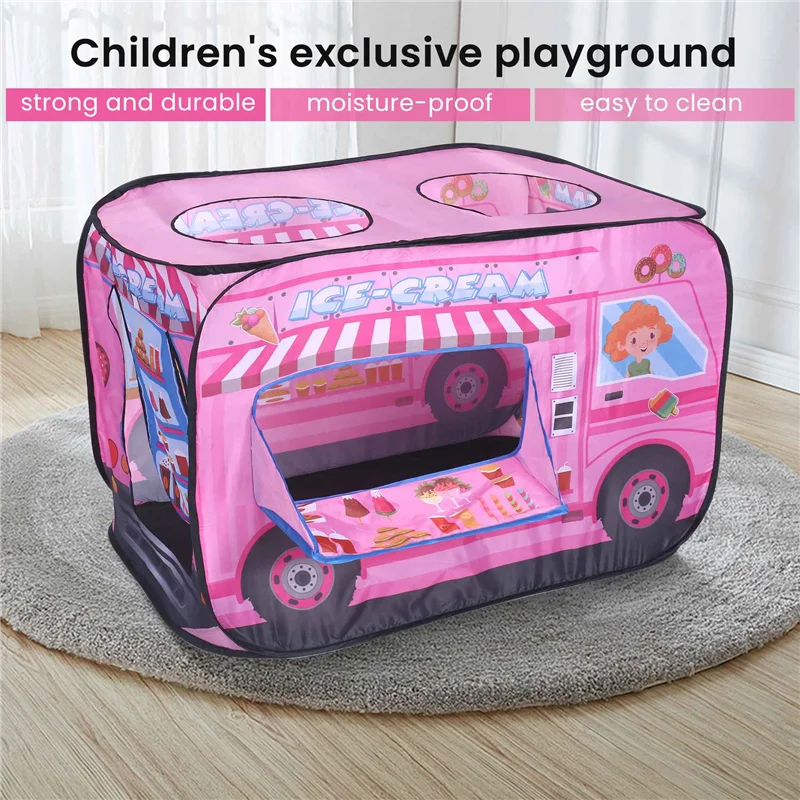 

Детская игровая палатка A30F-Ice Cream Truck — складной игровой домик для дома и улицы для малышей, мальчиков и девочек