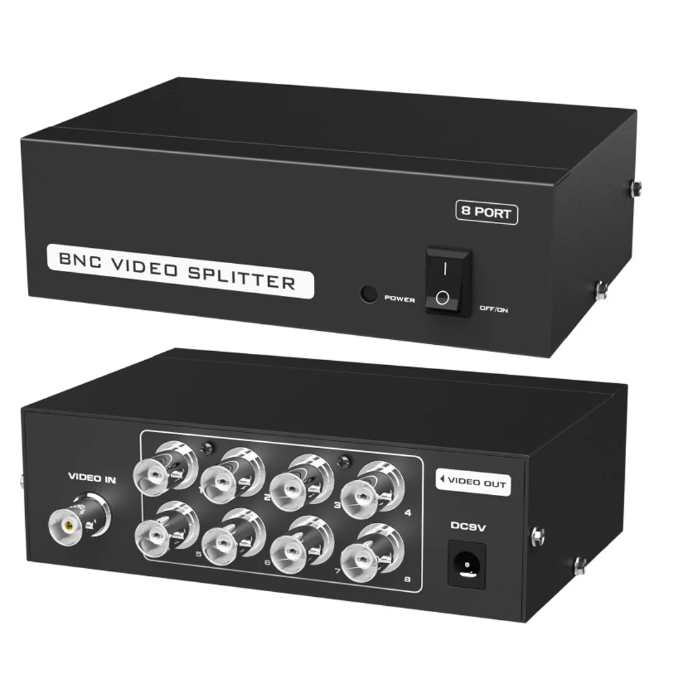 

New Enough Stock Hot Selling 4-port Active BNC Video Splitter Converter CCTV DVR Composite Video BNC Box(not SDI Splitter Box)