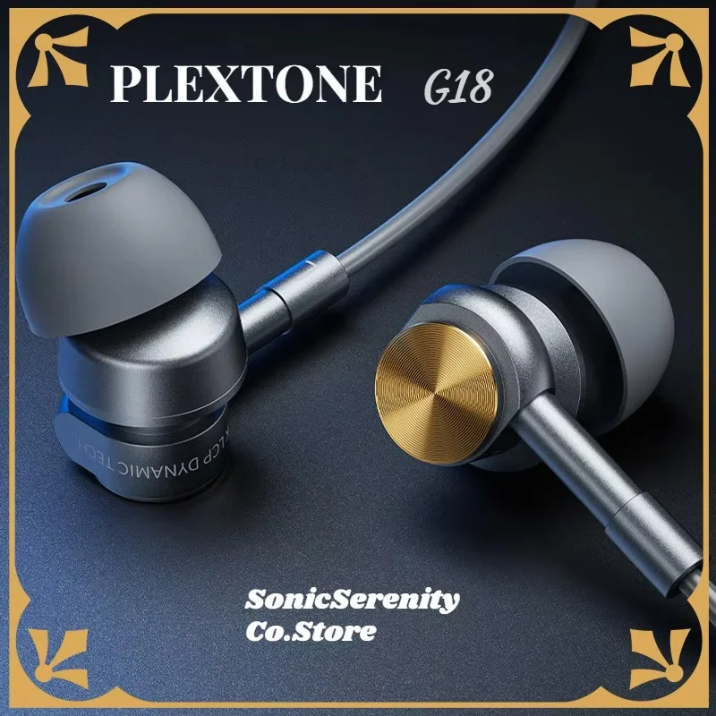 PLEXTONE G18 Silver Armor In-Ear Gaming Headphones - 6 Adjustable Sound Profiles, Superior Sound Localization