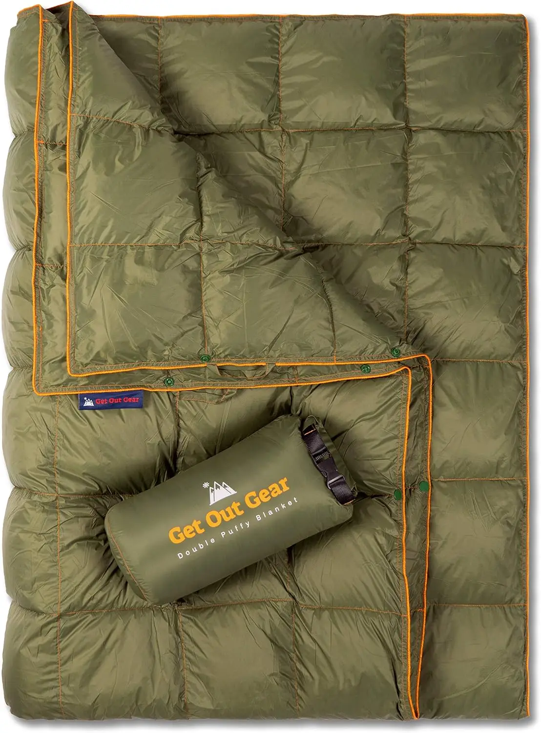 

Double Puffy Camping Blanket - Extra Puffy, Lightweight, Warm, Water-Resistant, Packable, 80x54"