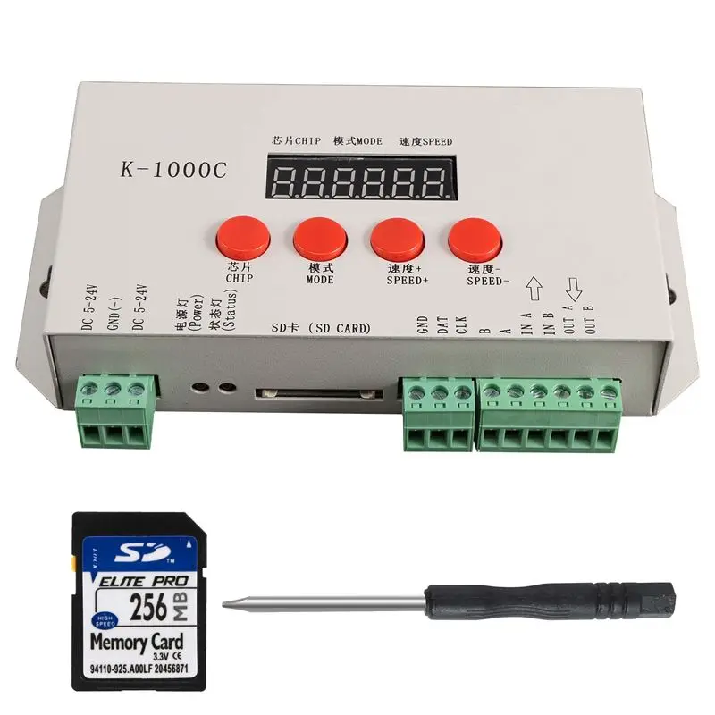 K-1000C Controller K1000C WS2812B WS2811 APA102 T1000S WS2813 LED 2048 Pixel Program Controller DC5-24V