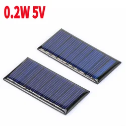 1-2PCS Solar Panel 0.25W 5V 50mA Solar Battery Charger Panel Polycrystalline 60*30mm For Outdoor Camping Power Bank Phone Home