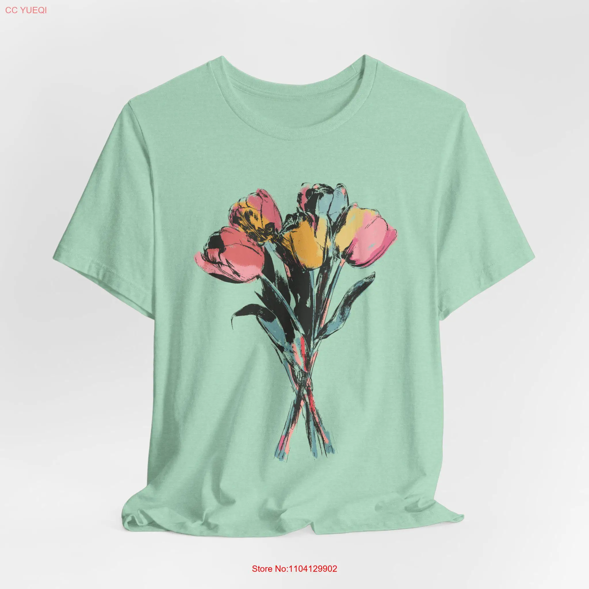 A Bunch Of Tulips T Shirt Flower Lover Floral Cute Tulip Vintage Style for her long or short sleeves