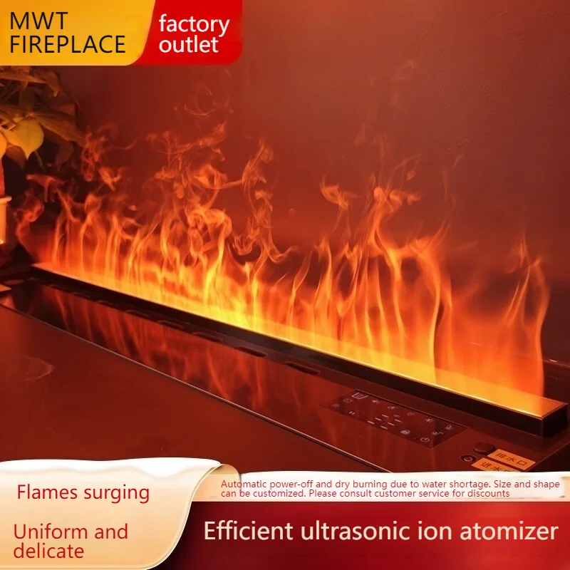 Smart Electric 3D Atomized Fireplace with Colorful Customized Mist Flame - Eco-Friendly LED Indoor Decorative Humidifier & Intel