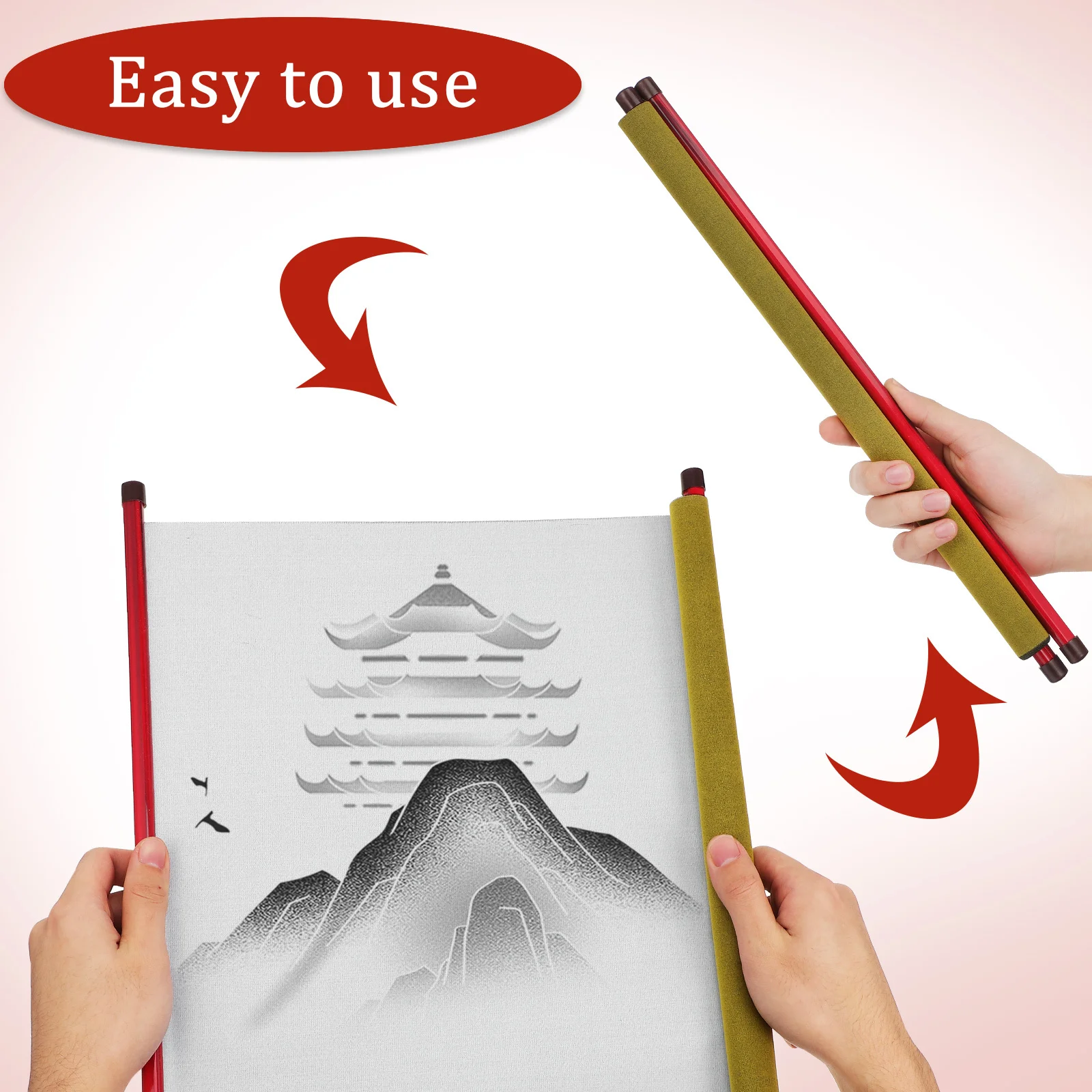 Blank Hanging Scroll Chinese Calligraphy Paper Water Writing Cloth Reusable Calligraphy Practicing Scroll Art Wall