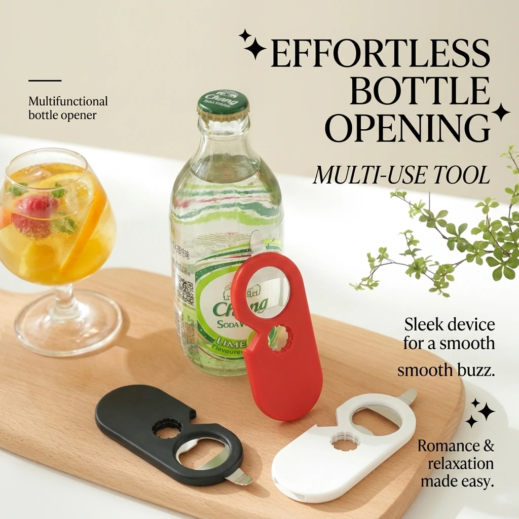 Magnetic Bottle Opener, Multi-Purpose Refrigerator Magnet Can Opener for Soda Beer, Easy Open Cap, Strong Sticky Kitchen Tools