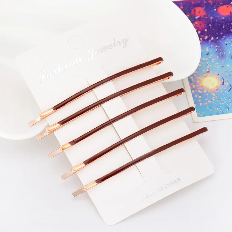 EASYA New Alloy Hairpin Headwear Simple Multicolor Hair Clips Set Wholesale 5pcs