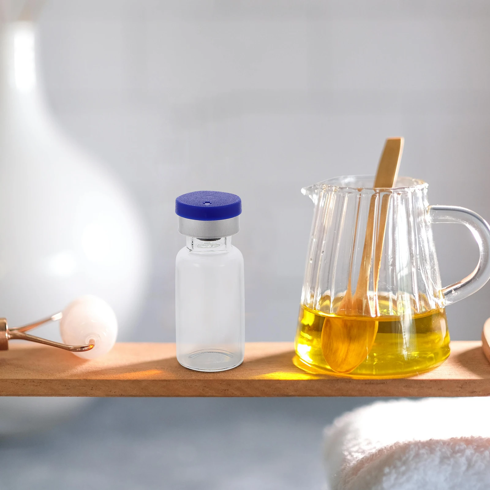 

12Pcs Glass Vials Small Storage Bottles Leakproof Caps Liquid Sample Powder Container Travel Mini Vials Reusable