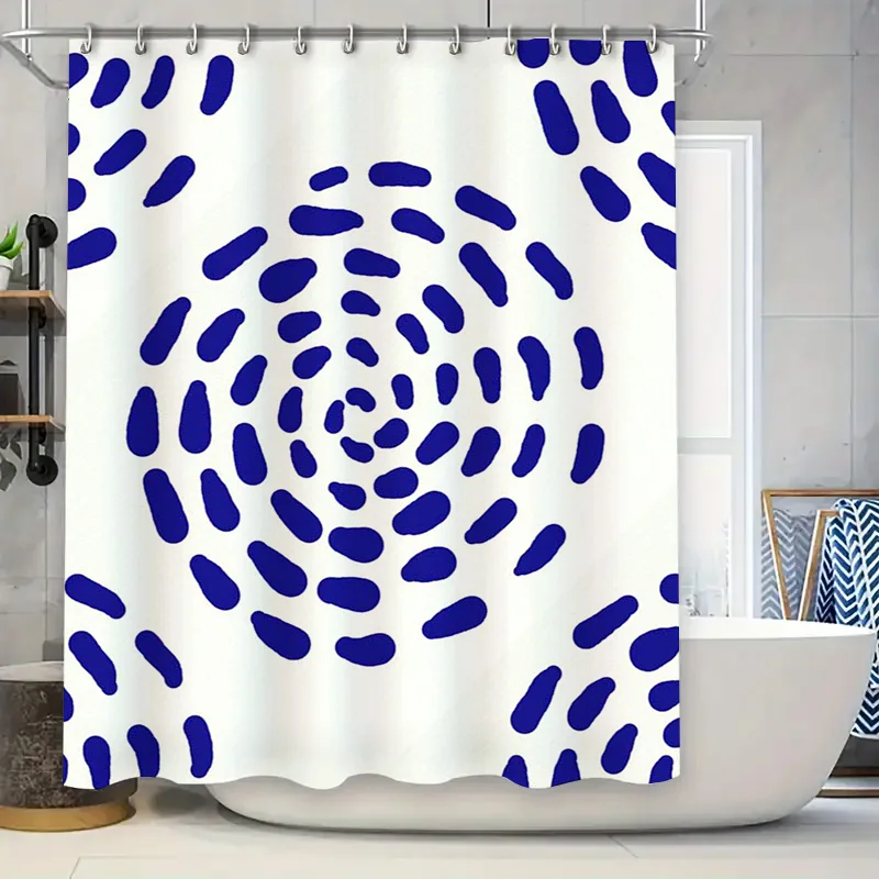 

Сине-белая водонепроницаемая занавеска для душа, декоративная занавеска для ванной комнаты для украшения дома