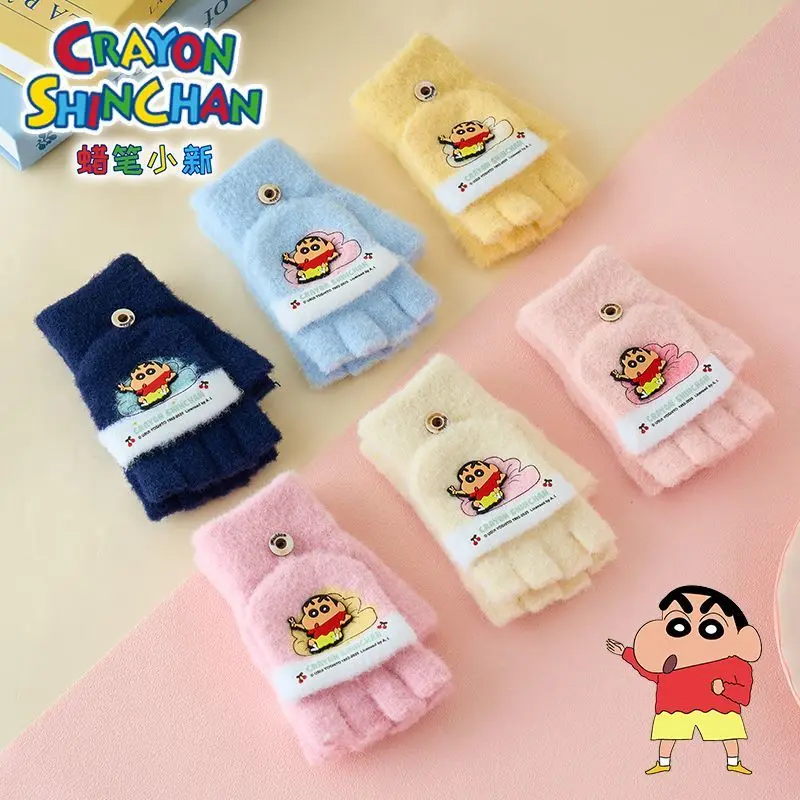 

Crayon Shin-chan Nohara Shinnosuke Nohara Shiro, милые кавайные товары в стиле аниме, теплые перчатки, креативные простые вязаные перчатки с героями мультфильмов