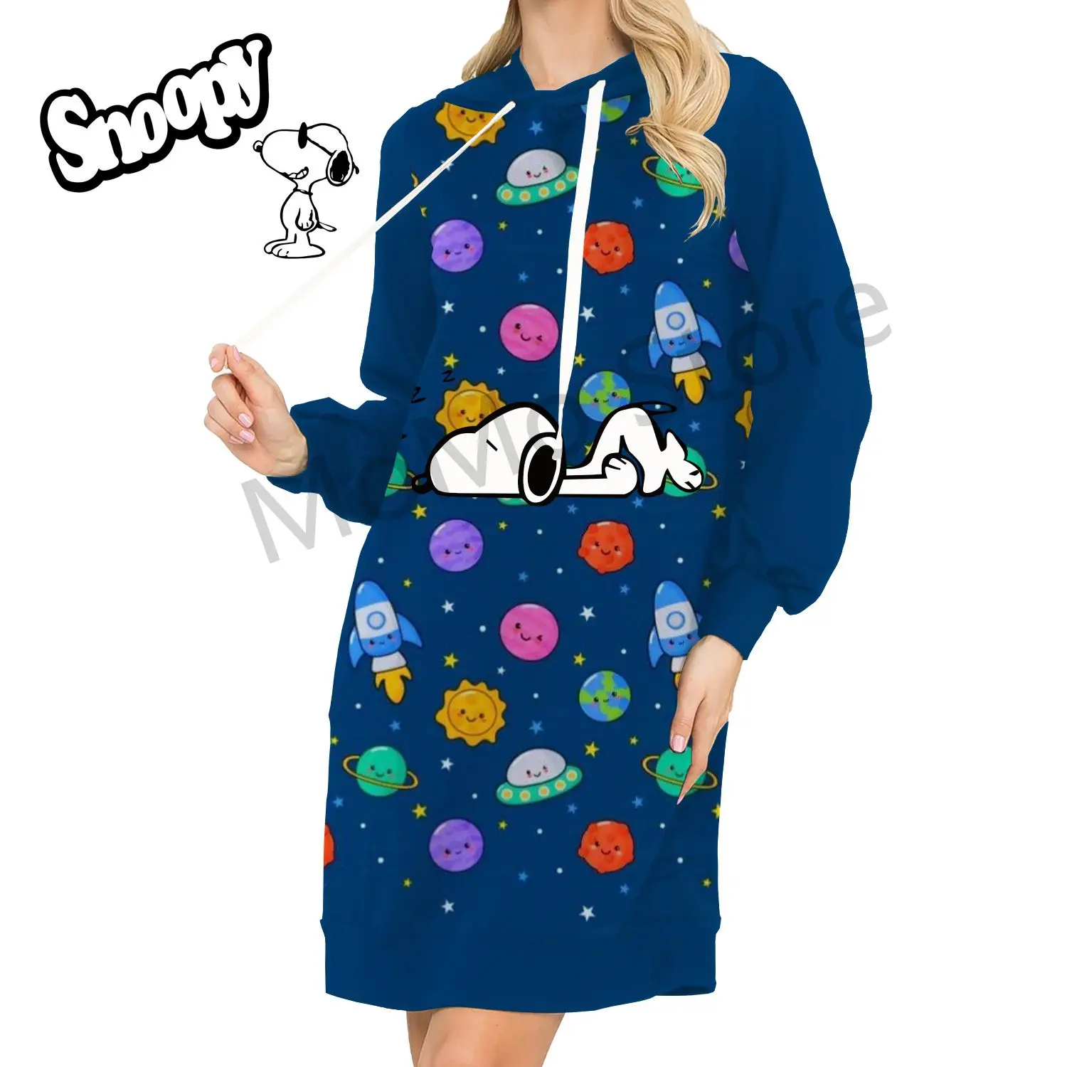 Snoopy Kawaii Women\'s Hoodies Dress Pullovers Youthful Woman Clothes High Quality Lovely Streetwear 3D Print Leisure Y2k New