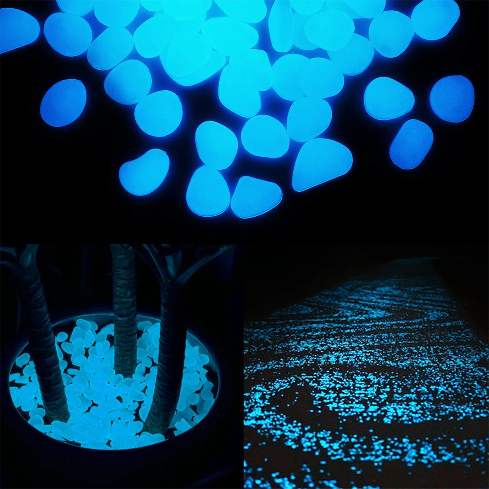 

300Pcs Night Glow Stones Aquarium Pebbles Decorative Gravel for Fish Tank Turtle Tank Aquarium Supplies Glow in The Dark Rocks