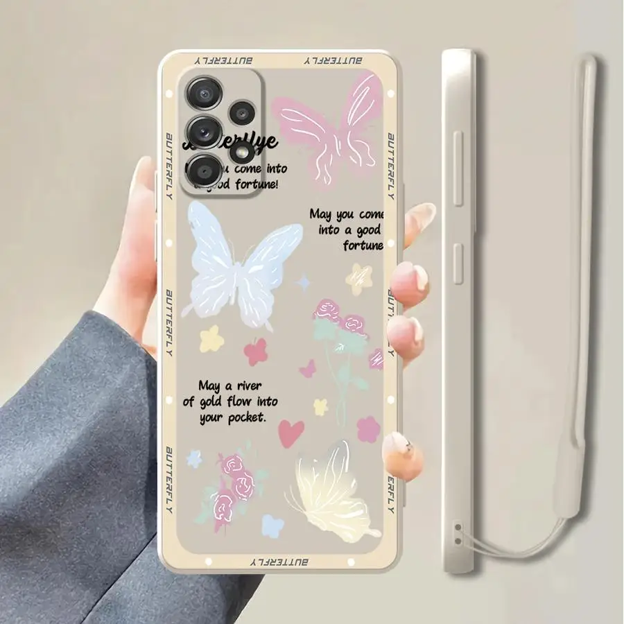 Phone Cover Case for Samsung Galaxy A53 A04 A06 A20s A05 A03 A71 A73 A30s A02s A50 A56 Colorful Butterfly
