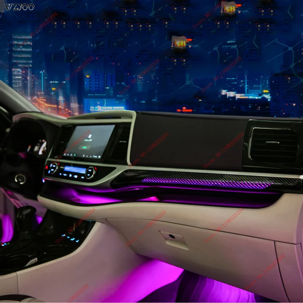 64-color ambient light for 2015-2022 Toyota Highlander ambient lights 18 lights car interior modified atmosphere light