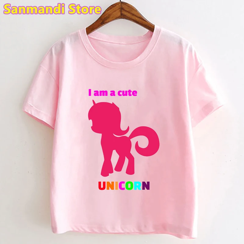 

New Awesome 4th Birthday Gift Tops for Girls Kids Clothes Rainbow Unicorn T Shirt Flower Kawaii Children Clothing Summer T-Shirt