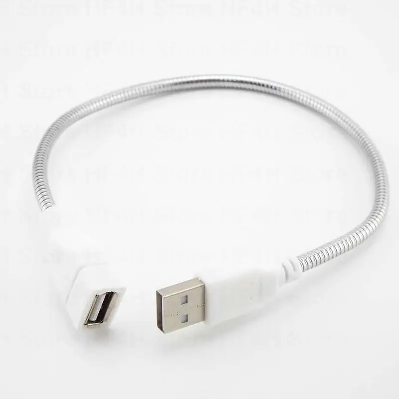 DC 5v USB złącze męskie do żeńskiego elastyczny wąż Adapter do zasilacza metalowy przewód przedłużacz biurka wentylator z lampką LED B4