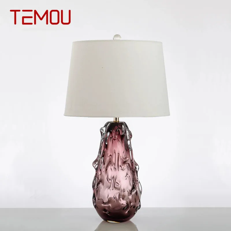 

TEMOU Nordic Glaze Table Lamp Modern Art Iiving Room Bedroom Study Hotel LED Personality Originality Desk Light