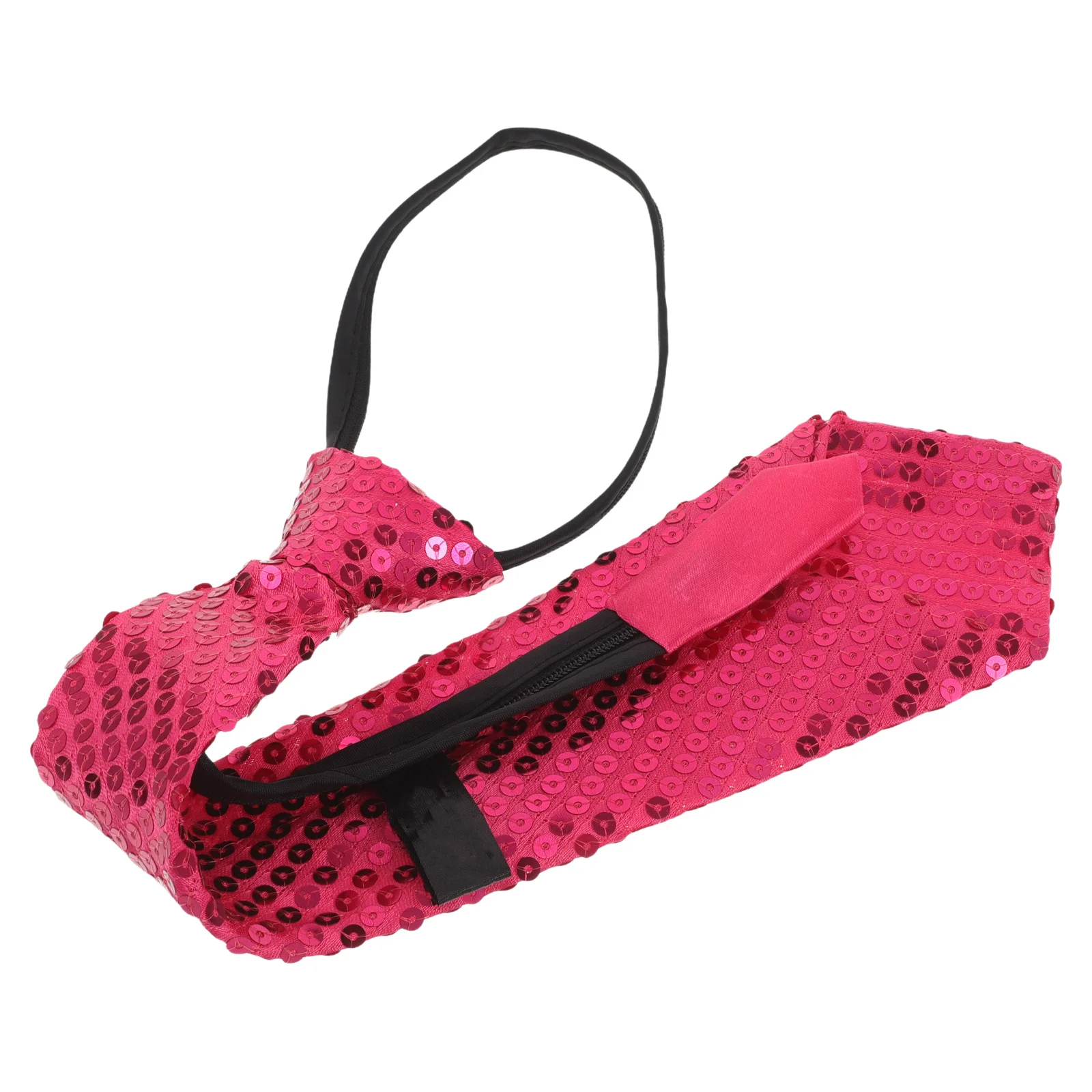 Brilliant Rosy Sequin Tie Bedazzled Shiny Comfortable for Street Dance Stage Performances Festive Events and Party Outfits