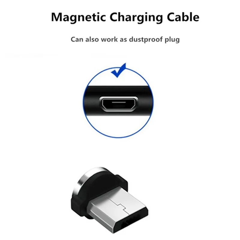 New-3X Round Magnetic Cable Plug 8 Pin Mini USB Plugs Fast Charging Phone Magnet Charger Plug