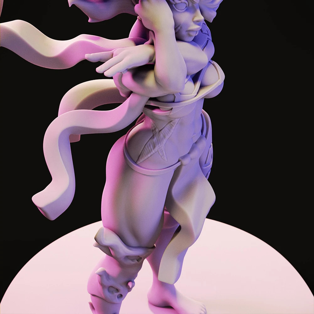 Sexy Fuoco Genasi Fighter 1/24 Bilancia Figura In Resina Modello Kit Diorama Smontato Non Verniciato Bambola 3D Stampa FAI DA TE Statua Artigianato Giocattolo