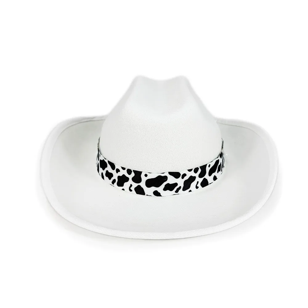 Gifts Cow Print Brim Cowboy Hat Western Style Multiple Color Options Western Cowboy Hat Children's Costume Hat Dress Up