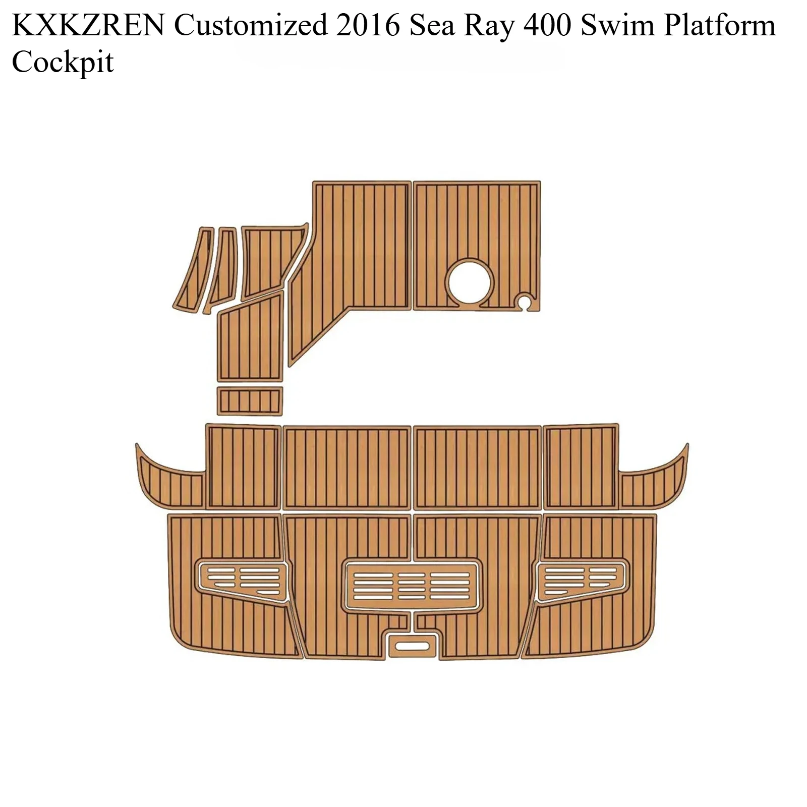 

KXKZREN Customized 2016 Sea Ray 400 Swim Platform Cockpit Kit Personalization Deck Sheet Mat Self-adhesive EVA Foam Floor Pad