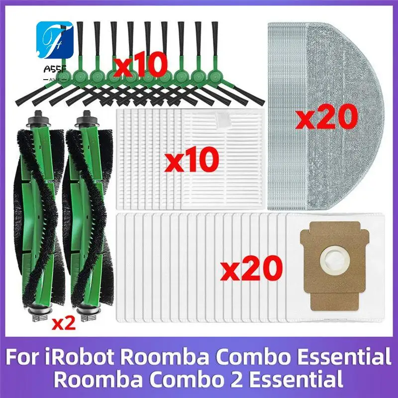 A55F-For Irobot Roomba Combo Essential / Vac Essential Vacuum Cleaner Replacement Parts Roller Side Brush Filter Mop Cloth