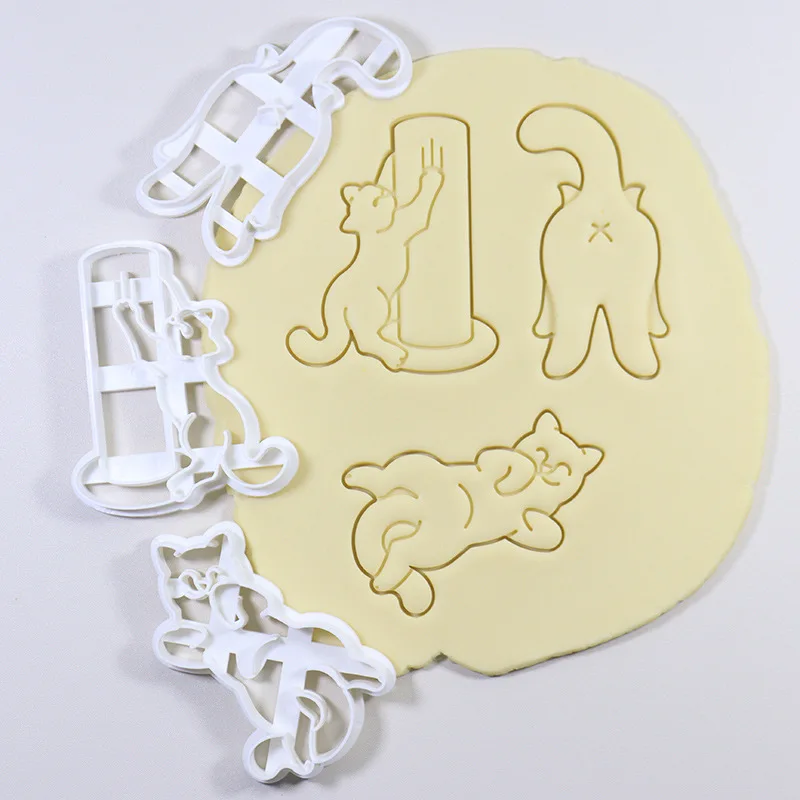 Cute Cat Kitten Cookie Molds Fondant Cutter Cake Pastry Mold Biscuit Cutter Cake Decoration Kitchen DIY Tools Baking Supplies