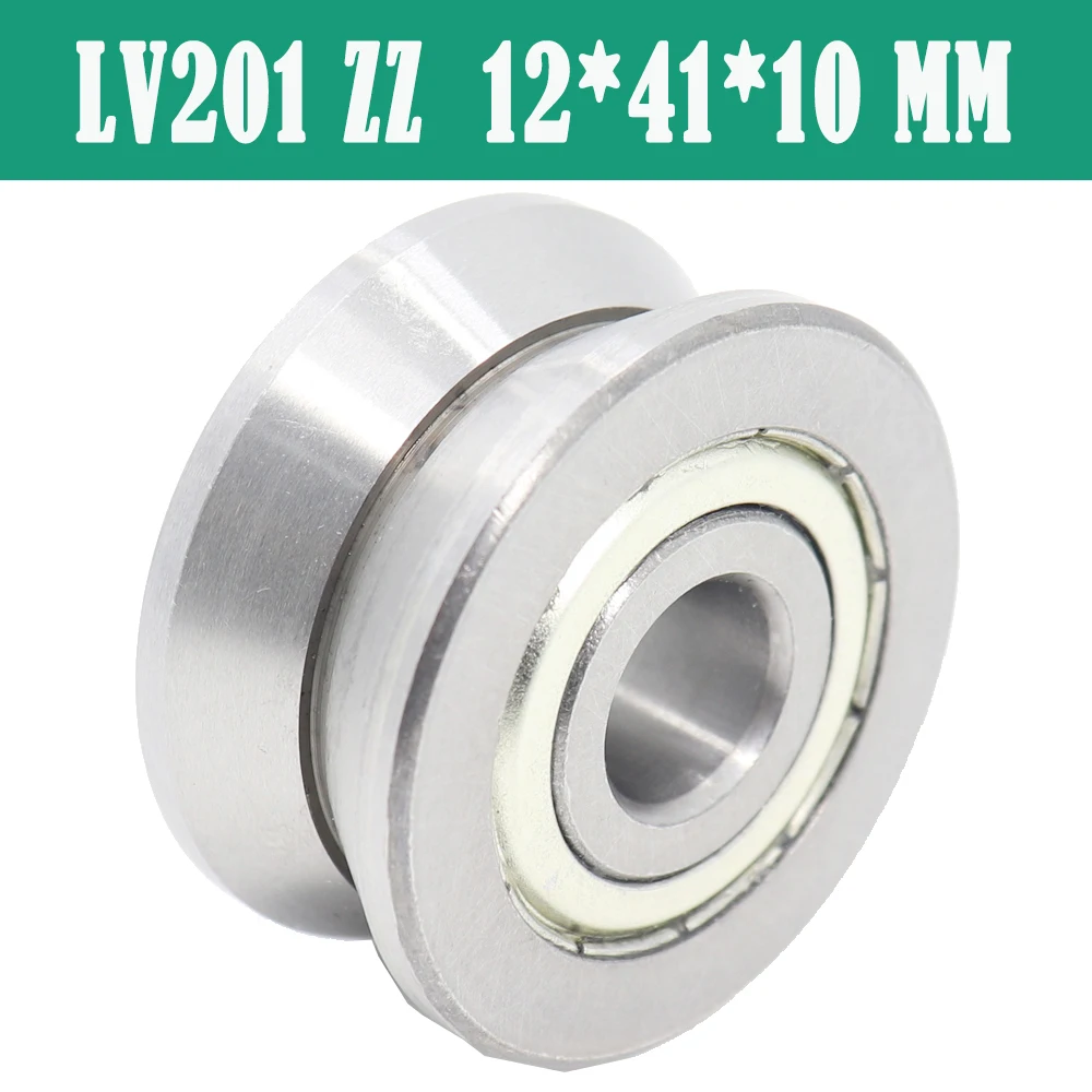 

LV201 ZZ Bearing Wheel 1PC 12*41*10 mm LV Series V Groove Pulley Traces Walking Guide Rail Bearings Roller LV201ZZ