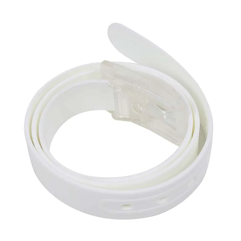 Unisex Stylish Candy Colours Silicone Plastic belt white