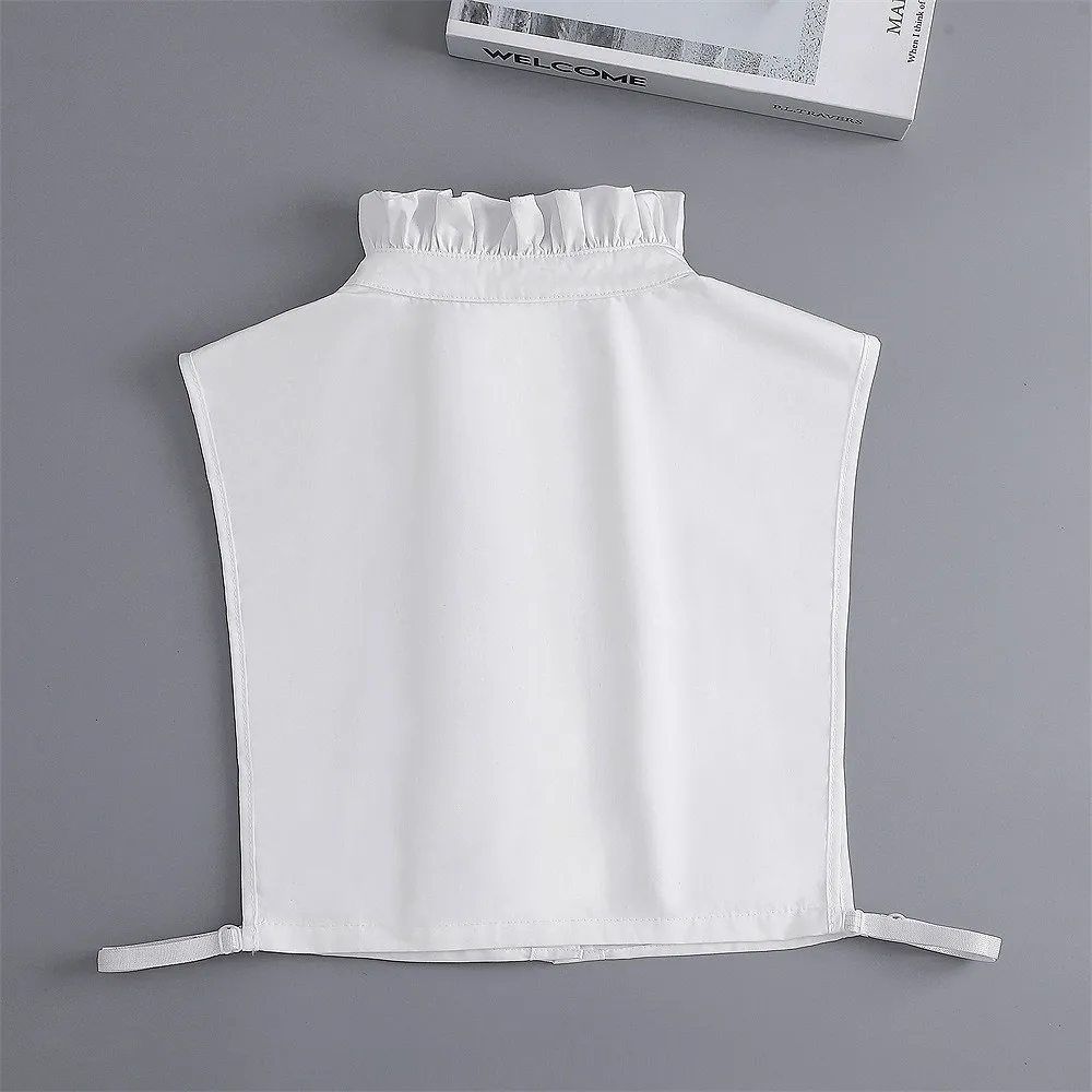 

Half Shirt Style Lace Fake Collar Detachable White Black False Blouse Collar Chiffon Removable Half Shirt Women