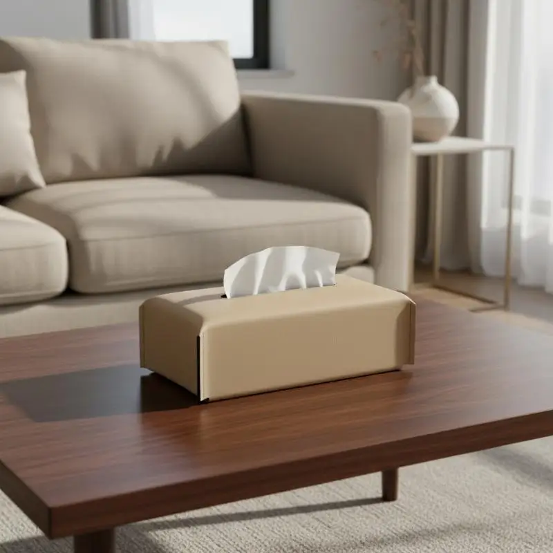 Luxury Leather Tissue Dispenser Large Capacity Napkin Box for Modern Living Room Office Bedside Organization