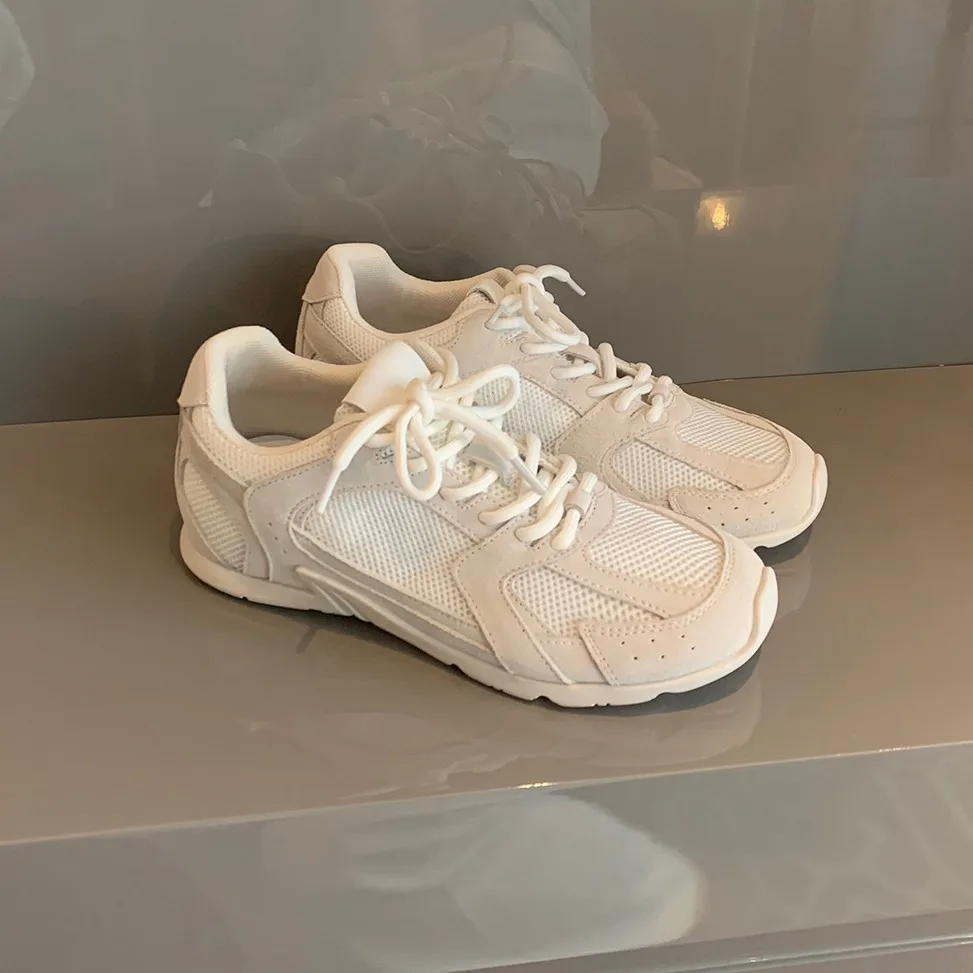 

New Women's Casual Mesh Training Shoes Patchwork Lace Up Breathable Sneakers