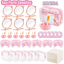 6-10Set Kids Pink Spa Party Supplies for Girls Makeup Sleepover Kit Spa Birthday Party Favors Supplies Gift for Children