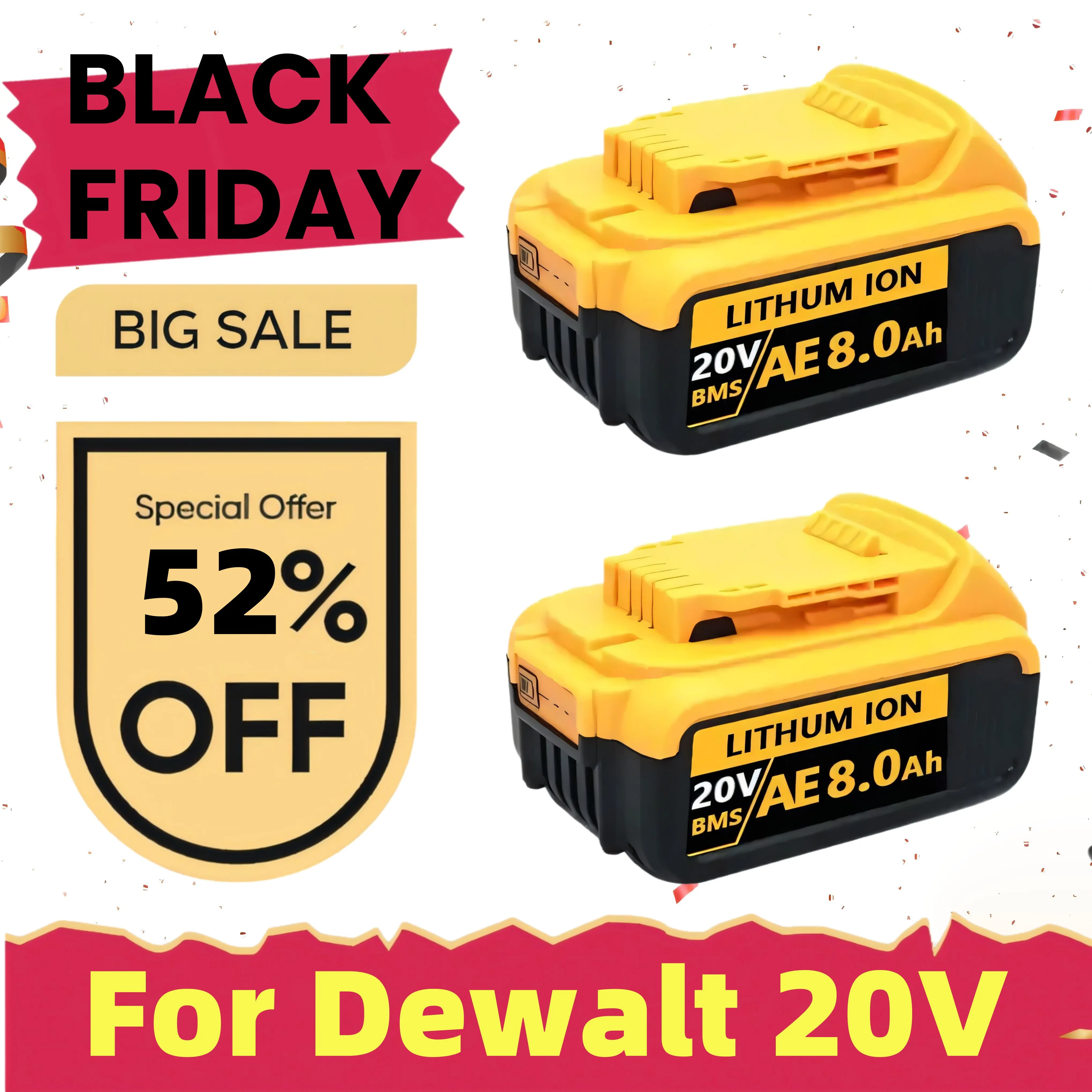 For 18V/20 Volt MAX 12.0Ah DCB200 Replacement Li-ion Battery for DeWalt DCB205 DCB201 DCB203 Power Tool Batteries