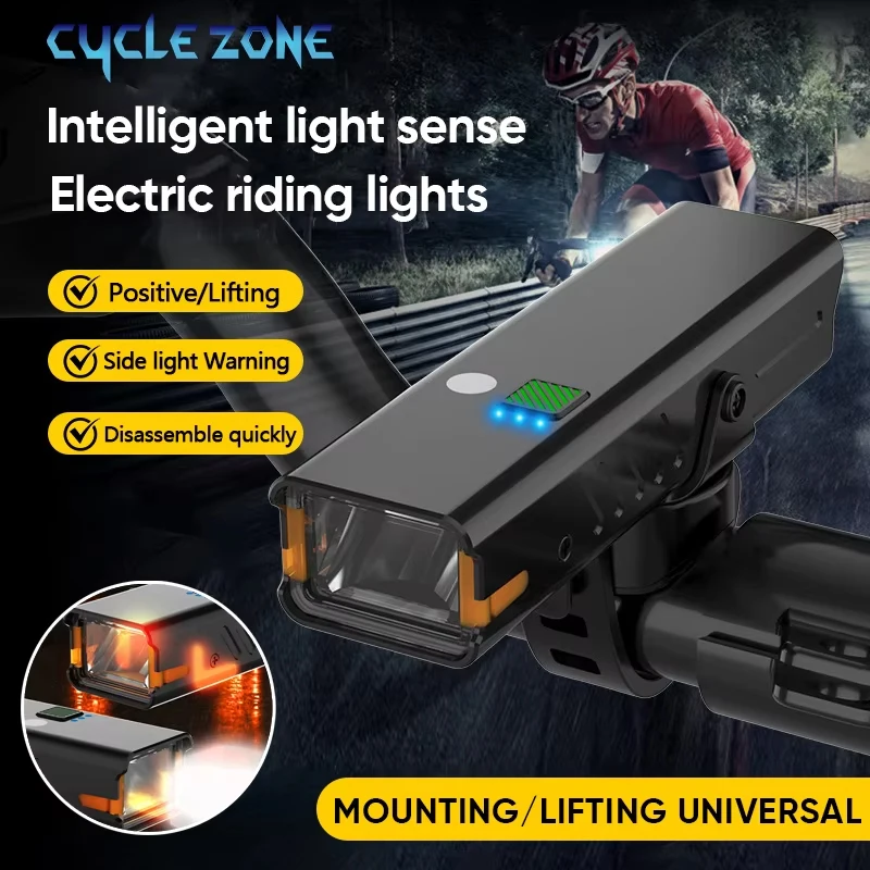 

Rechargeable Bicycle Light Hoisting Headlights MTB Road Bike Handlebar Front Light Cycling Headlight Flashlight for Night Riding