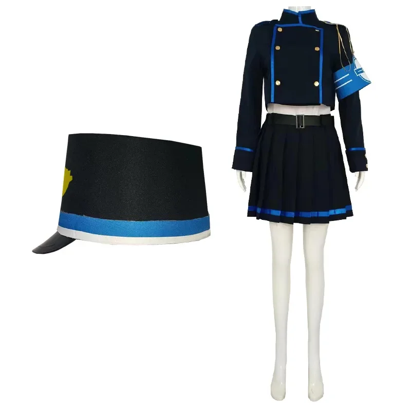 Blue Archive Railway Academy New Student Lovely Uniform Cosplay Costume Halloween Carnival Party Role Play With Hat