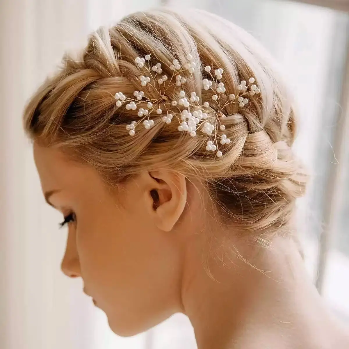 2Pcs Hair Pin Set Handmade Pearl Hair Pin Clip Hairpin Bridal Wedding Hair Accessories Jewelry Pin Clip Hairpin Set Gift