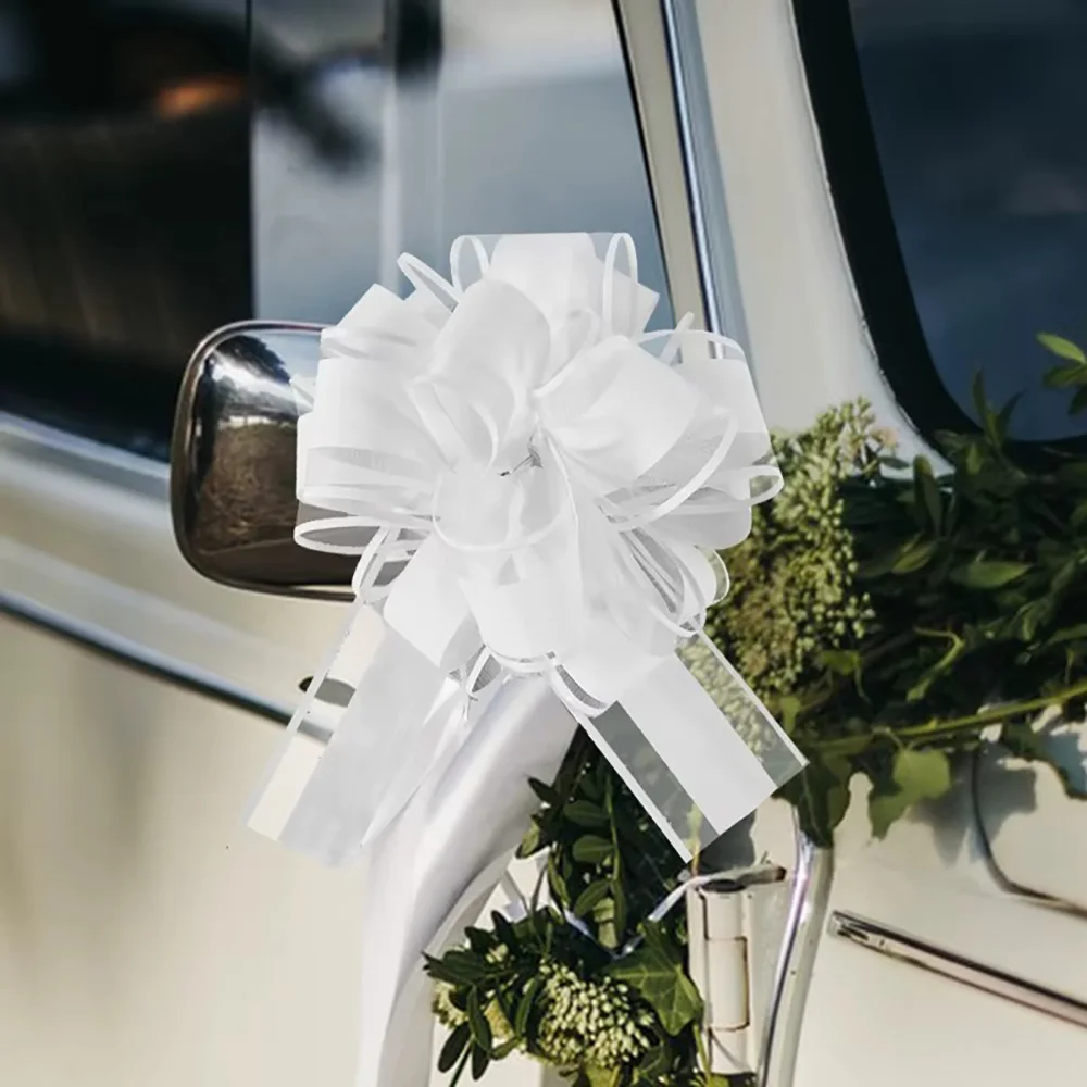 10Pcs Wedding Car Bow Ribbons Gift Wrap Packaging Decoration DIY Craft Flowers Birthday Party Supplies Wedding Day Accessories - Detail 1