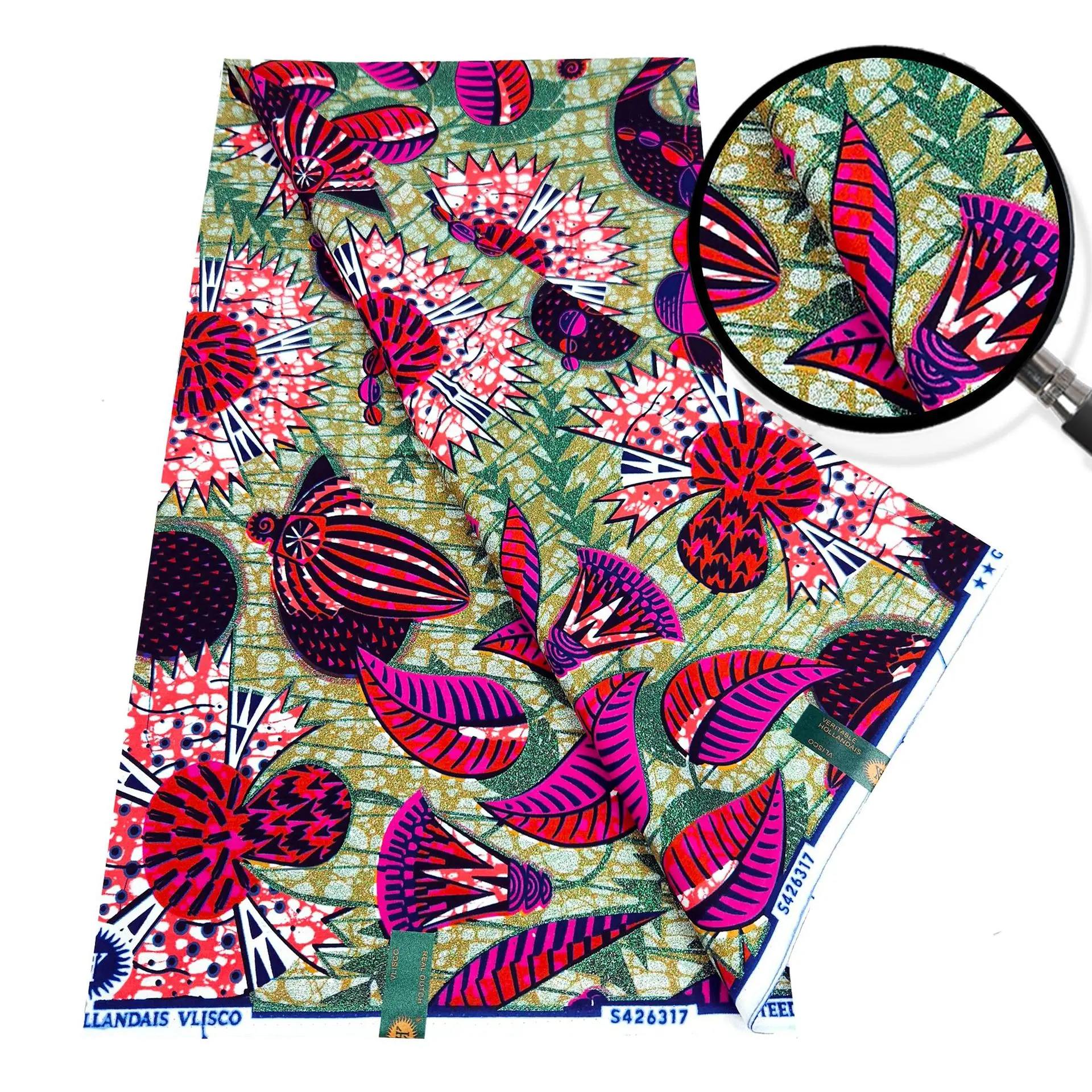 أحدث تصميم قماش شمع أفريقي فائق لخياطة فستان الزفاف الفاخر مسحوق ذهبي مطبوع قماش شمع عالي الجودة 100% قطن