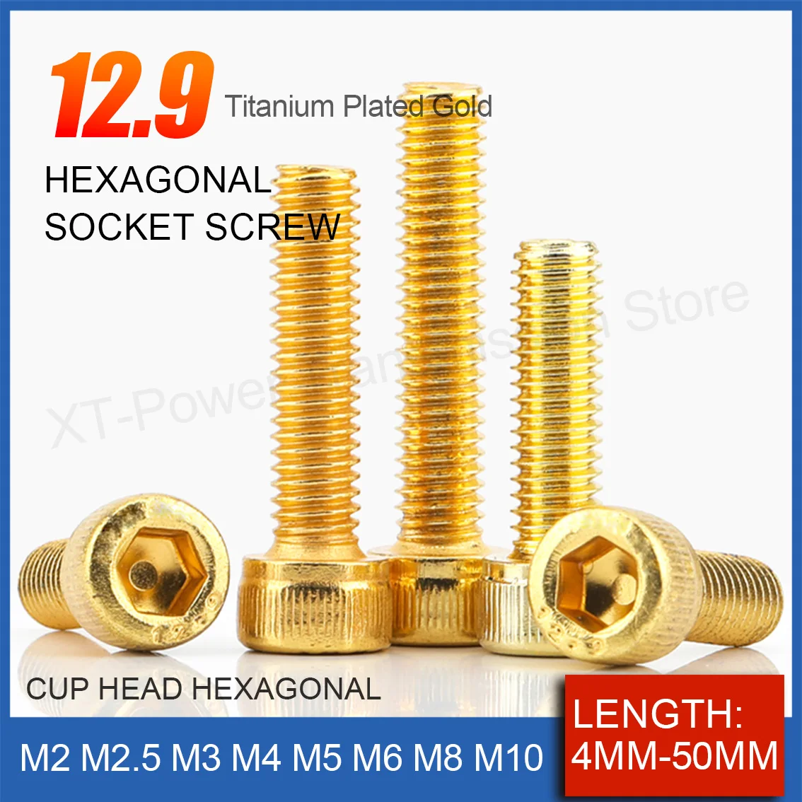 

M2 M2.5 M3 M4 M5 M6 M8 M10 12.9 Grade Titanium Plated Cup Head Hex Socket Cap Head Screw Length 4-40mm Allen Key Head Screw Bolt