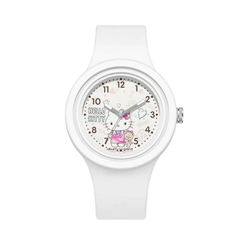 Miniso Anime Cartoon Sanrio Kuromi Melody Hello Kitty Cinnamoroll Siliconen Ronde Quartz Student Horloge Mode Kinderen Kids Gift