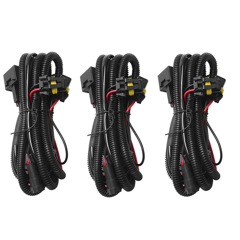 3Pcs Car Fog Light Relay Harness H11 880 Relay Adapter Extension Cable 40A LED Light And Halogen Fog Light Connector