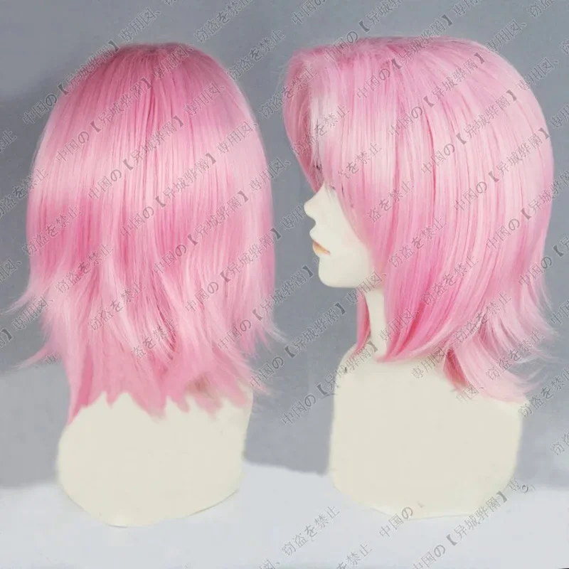 Haruno Sakura วิกผมสีชมพูสั้นทนความร้อนคอสเพลย์วิกตาข่ายคลุมผมสำหรับใส่วิกตร้า