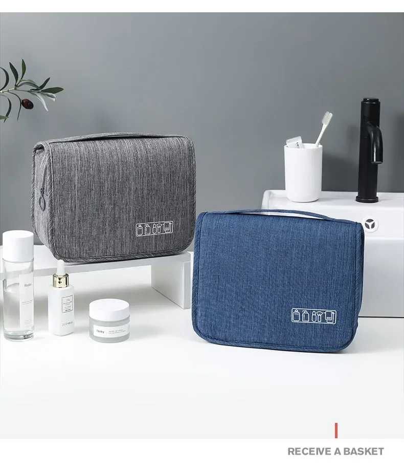 Oxford Stoff Männer Business Tragbare Aufbewahrungstasche Toilettenartikel Organizer Frauen Kosmetiktasche Wasserdicht Hängende Reise Waschbeutel – Detail 10