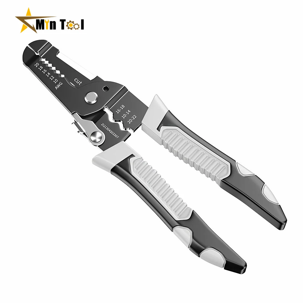 Wire Stripping Pliers Multifunction Cable Cutting Terminal Crimping Splitting Winding Cable Hand Electrician Tool