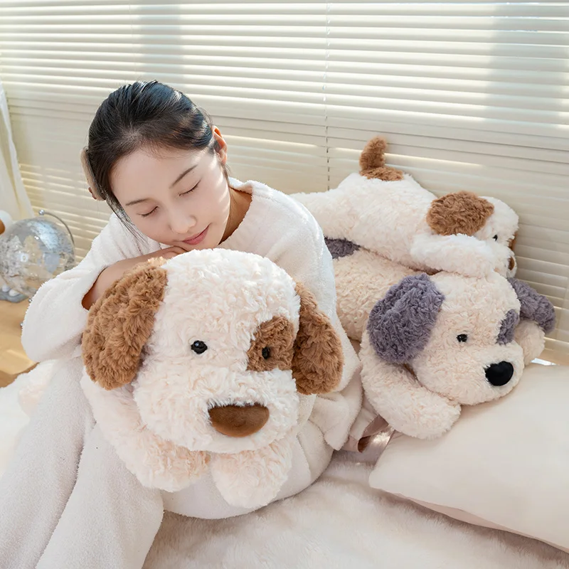 1Pc 50/70CM Kawaii Lying Teddy Dog Plush Toys Stuffed Soft Animal Puppy Pillow Dolls Appease Toy for Birthday Valentine's Gift