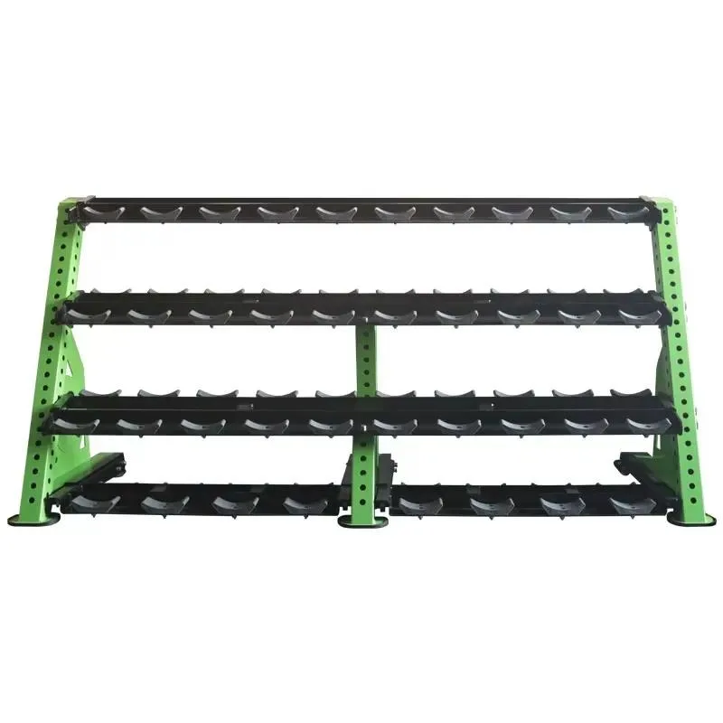 for Heavy Duty Durable Metal Adjustable Space Saving Commercial Dumbbell Storage Rack 4 Layers 20 Pairs, Black Alloy Steel